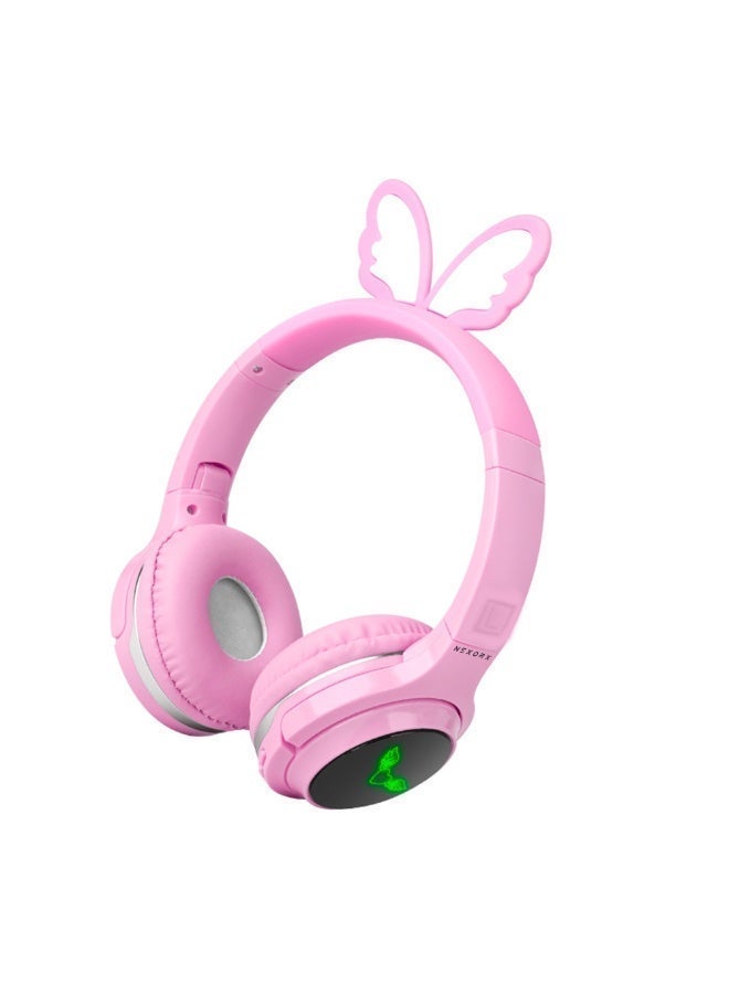NEXORX NexTunes 003 Lite Kids Headphones – Bluetooth 5.3, 6H Playtime, Safe 85dB Volume Limit, Built-in Mic, Foldable & Lightweight Design for Ages 3+ PINK - Image 1